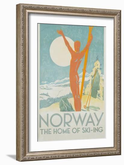 Norway, the Home of Skiing Poster-Trygve Davidsen-Framed Giclee Print