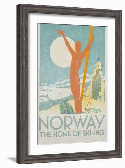 Norway, the Home of Skiing Poster-Trygve Davidsen-Framed Giclee Print