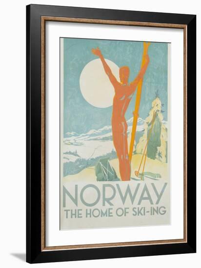 Norway, the Home of Skiing Poster-Trygve Davidsen-Framed Giclee Print