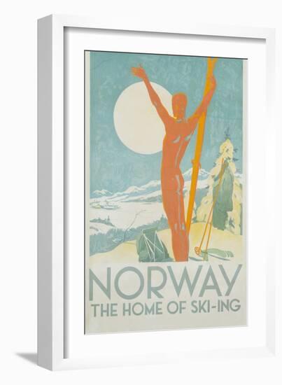 Norway, the Home of Skiing Poster-Trygve Davidsen-Framed Giclee Print