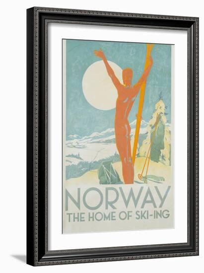 Norway, the Home of Skiing Poster-Trygve Davidsen-Framed Giclee Print