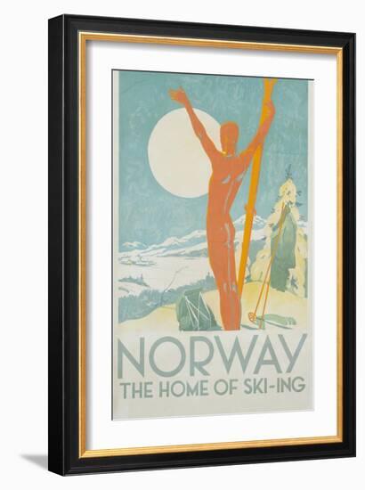 Norway, the Home of Skiing Poster-Trygve Davidsen-Framed Giclee Print