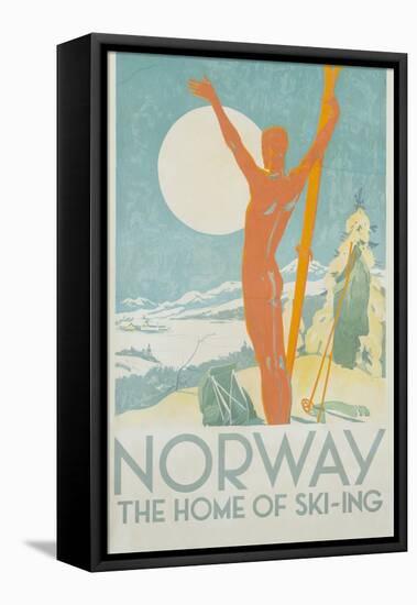 Norway, the Home of Skiing Poster-Trygve Davidsen-Framed Premier Image Canvas