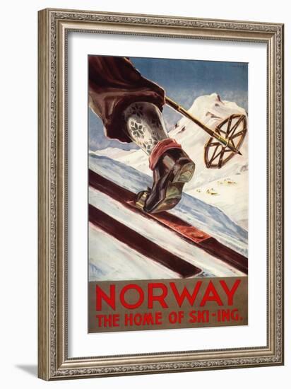 Norway - The Home of Skiing-Lantern Press-Framed Art Print