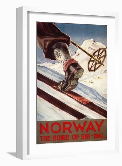 Norway - The Home of Skiing-Lantern Press-Framed Art Print