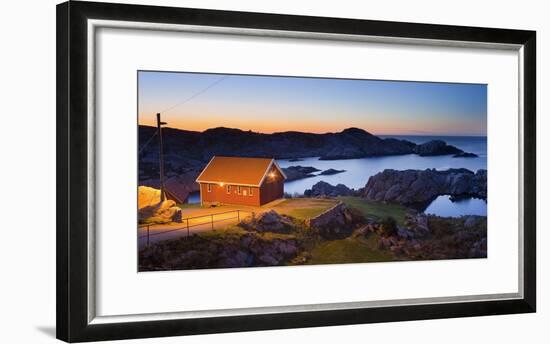 Norway, Vest Adger, Houses, Coast, Dusk-Rainer Mirau-Framed Photographic Print