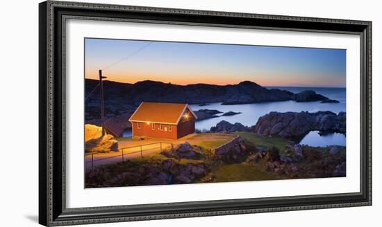 Norway, Vest Adger, Houses, Coast, Dusk-Rainer Mirau-Framed Photographic Print