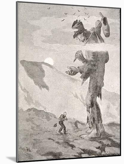Norwegian Giant Little Fred and the Giant Beggar-Theodor Kittelsen-Mounted Photographic Print