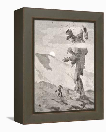 Norwegian Giant Little Fred and the Giant Beggar-Theodor Kittelsen-Framed Premier Image Canvas