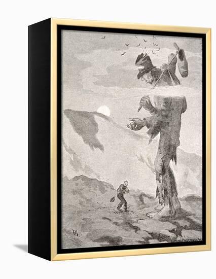 Norwegian Giant Little Fred and the Giant Beggar-Theodor Kittelsen-Framed Premier Image Canvas