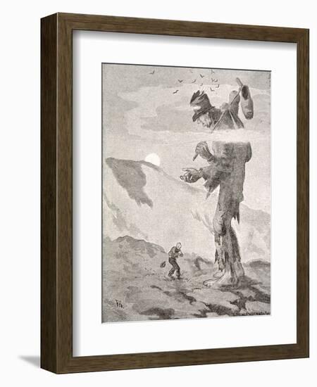 Norwegian Giant Little Fred and the Giant Beggar-Theodor Kittelsen-Framed Photographic Print