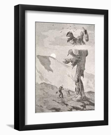 Norwegian Giant Little Fred and the Giant Beggar-Theodor Kittelsen-Framed Photographic Print