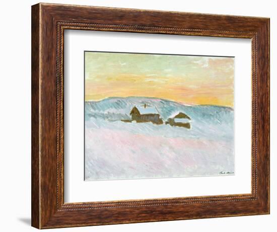 Norwegian Landscape, Blue Houses, 1895-Claude Monet-Framed Giclee Print