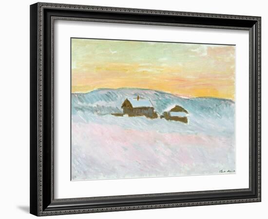 Norwegian Landscape, Blue Houses, 1895-Claude Monet-Framed Giclee Print