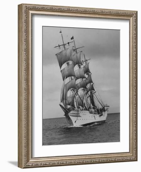 Norwegian Naval Training Ship "Sorlandet" on Shakedown Cruise-Leonard Mccombe-Framed Photographic Print