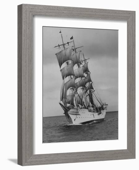 Norwegian Naval Training Ship "Sorlandet" on Shakedown Cruise-Leonard Mccombe-Framed Photographic Print