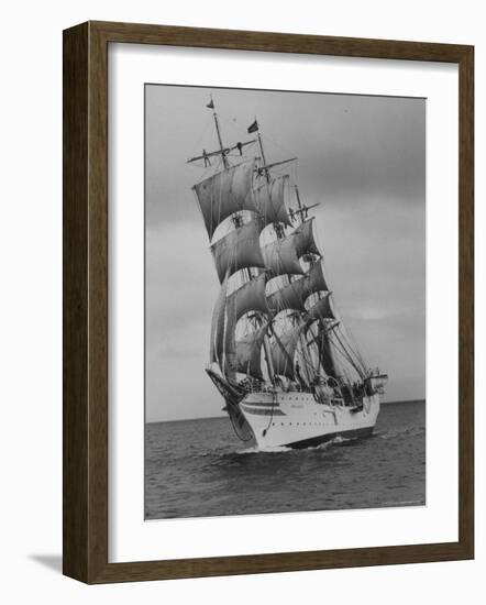 Norwegian Naval Training Ship "Sorlandet" on Shakedown Cruise-Leonard Mccombe-Framed Photographic Print