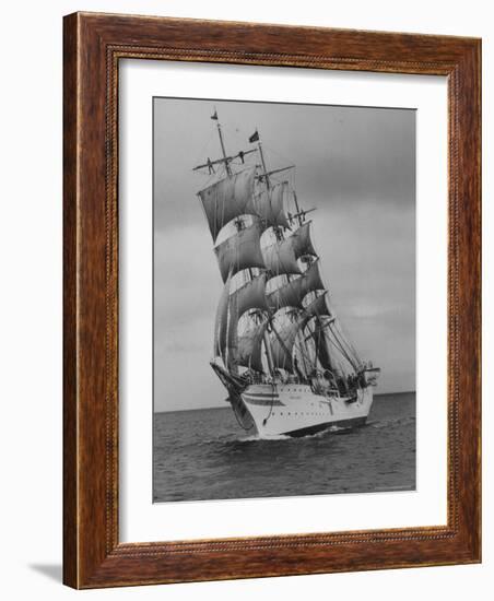 Norwegian Naval Training Ship "Sorlandet" on Shakedown Cruise-Leonard Mccombe-Framed Photographic Print