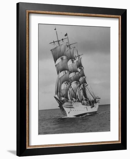 Norwegian Naval Training Ship "Sorlandet" on Shakedown Cruise-Leonard Mccombe-Framed Photographic Print