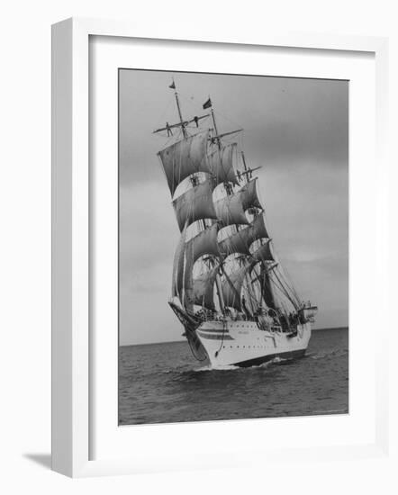 Norwegian Naval Training Ship "Sorlandet" on Shakedown Cruise-Leonard Mccombe-Framed Photographic Print