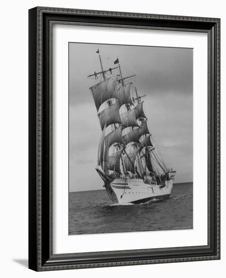 Norwegian Naval Training Ship "Sorlandet" on Shakedown Cruise-Leonard Mccombe-Framed Photographic Print