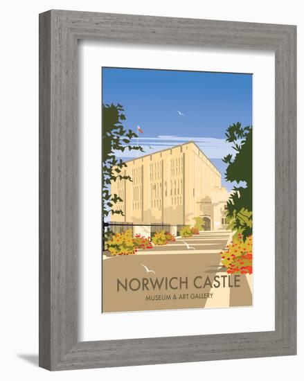 Norwich Castle - Dave Thompson Contemporary Travel Print-Dave Thompson-Framed Art Print