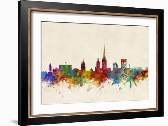 Norwich England Skyline-Michael Tompsett-Framed Art Print