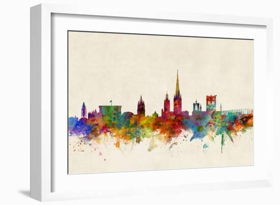 Norwich England Skyline-Michael Tompsett-Framed Art Print