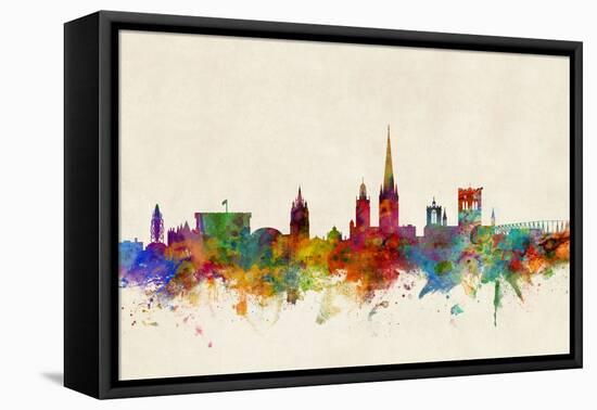 Norwich England Skyline-Michael Tompsett-Framed Stretched Canvas