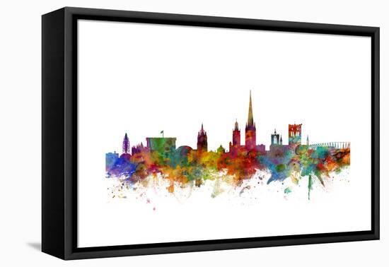 Norwich England Skyline-Michael Tompsett-Framed Stretched Canvas