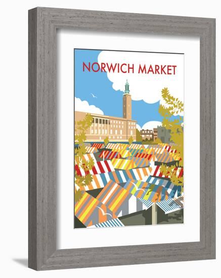 Norwich Market - Dave Thompson Contemporary Travel Print-Dave Thompson-Framed Art Print