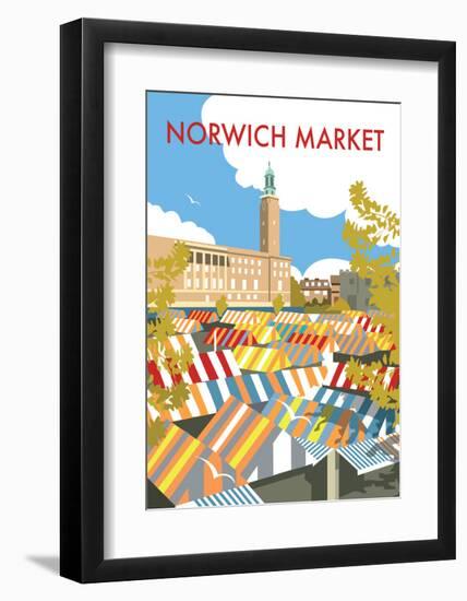 Norwich Market - Dave Thompson Contemporary Travel Print-Dave Thompson-Framed Art Print