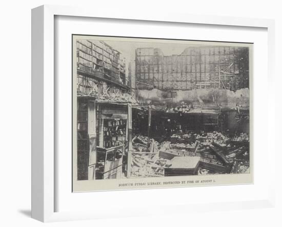 Norwich Public Library, Destroyed by Fire on 1 August-null-Framed Giclee Print