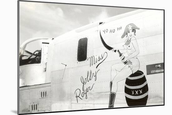 Nose Art, Miss Jolly Roger, Pin-Up-null-Mounted Art Print