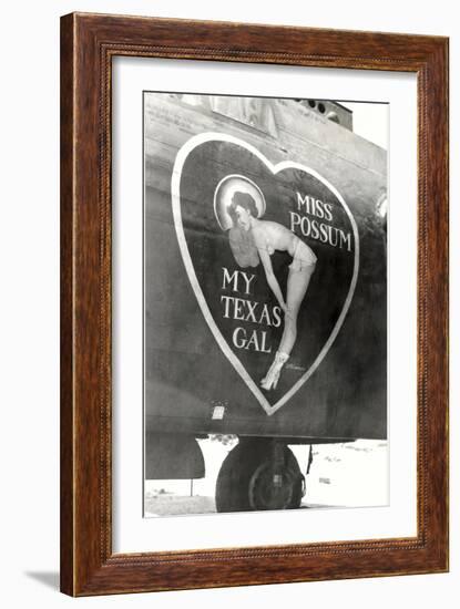 Nose Art, Miss Possum, Pin-Up-null-Framed Art Print