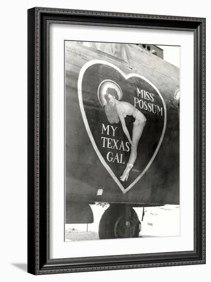 Nose Art, Miss Possum, Pin-Up-null-Framed Art Print