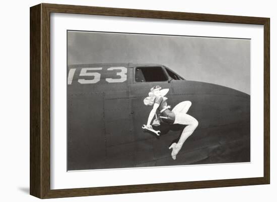 Nose Art, Pin-Up with Wrench-null-Framed Art Print