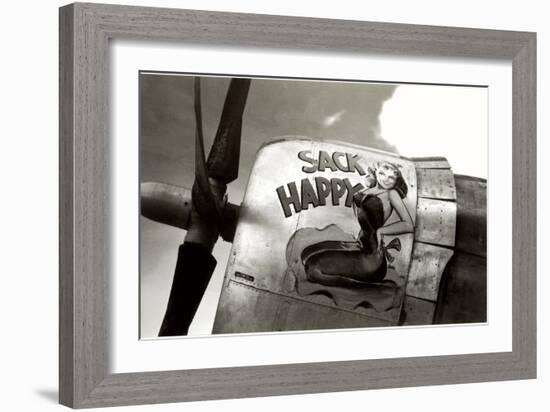 Nose Art, Sack Happy Pin-Up-null-Framed Premium Giclee Print