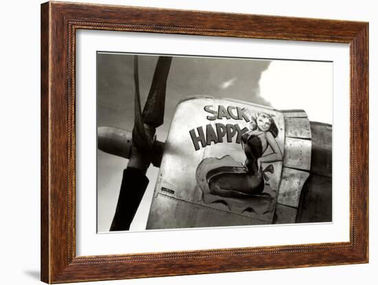 Nose Art, Sack Happy Pin-Up-null-Framed Premium Giclee Print