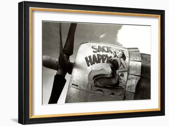 Nose Art, Sack Happy Pin-Up-null-Framed Premium Giclee Print
