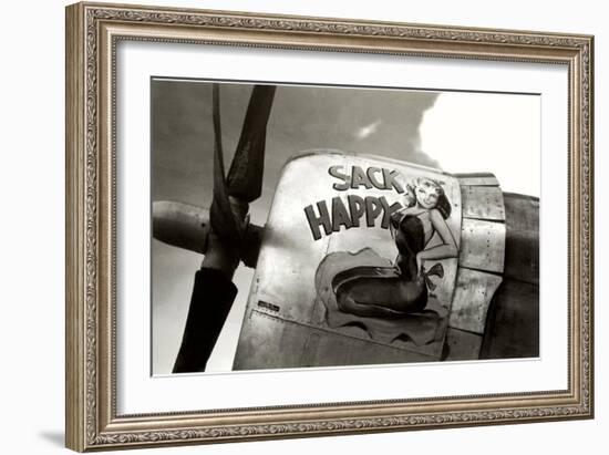 Nose Art, Sack Happy Pin-Up-null-Framed Art Print