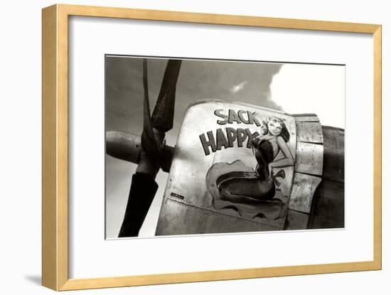 Nose Art, Sack Happy Pin-Up-null-Framed Art Print