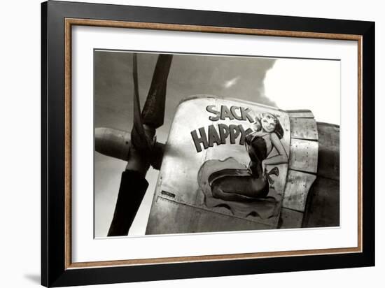 Nose Art, Sack Happy Pin-Up--Framed Art Print