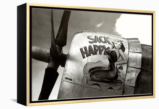 Nose Art, Sack Happy Pin-Up-null-Framed Stretched Canvas