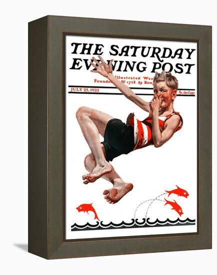 "Nose Dive," Saturday Evening Post Cover, July 25, 1925-Elbert Mcgran Jackson-Framed Premier Image Canvas