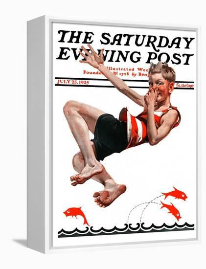 "Nose Dive," Saturday Evening Post Cover, July 25, 1925-Elbert Mcgran Jackson-Framed Premier Image Canvas