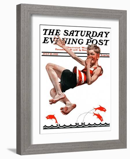 "Nose Dive," Saturday Evening Post Cover, July 25, 1925-Elbert Mcgran Jackson-Framed Giclee Print