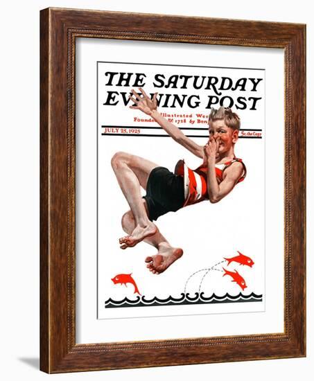 "Nose Dive," Saturday Evening Post Cover, July 25, 1925-Elbert Mcgran Jackson-Framed Giclee Print