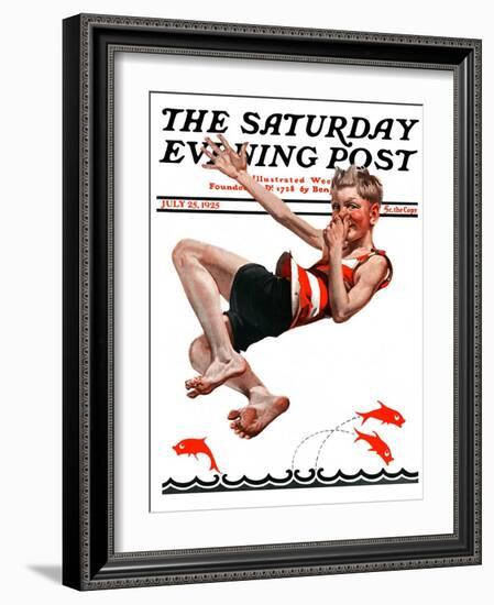 "Nose Dive," Saturday Evening Post Cover, July 25, 1925-Elbert Mcgran Jackson-Framed Giclee Print