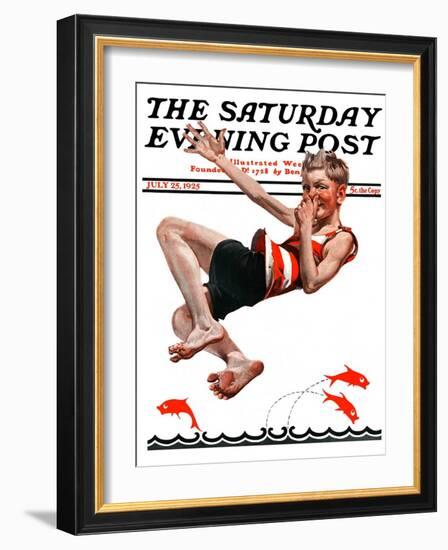 "Nose Dive," Saturday Evening Post Cover, July 25, 1925-Elbert Mcgran Jackson-Framed Giclee Print